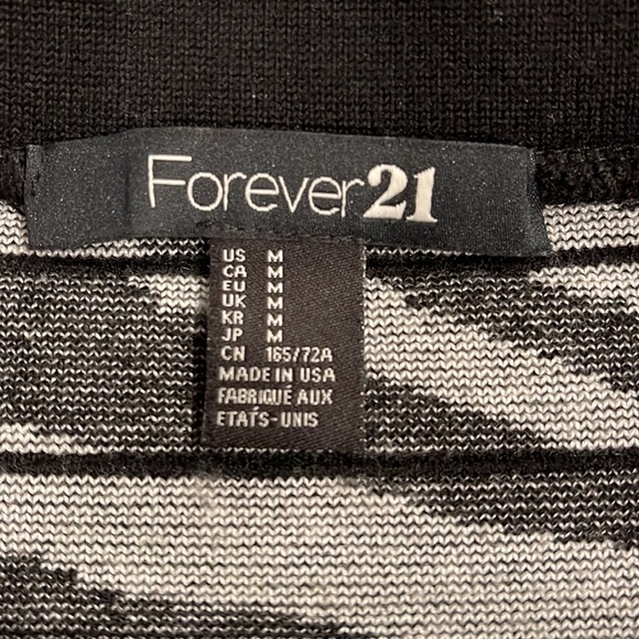 Forever 21 Zebra Print Sweater Skirt Black White M - Picture 3 of 4